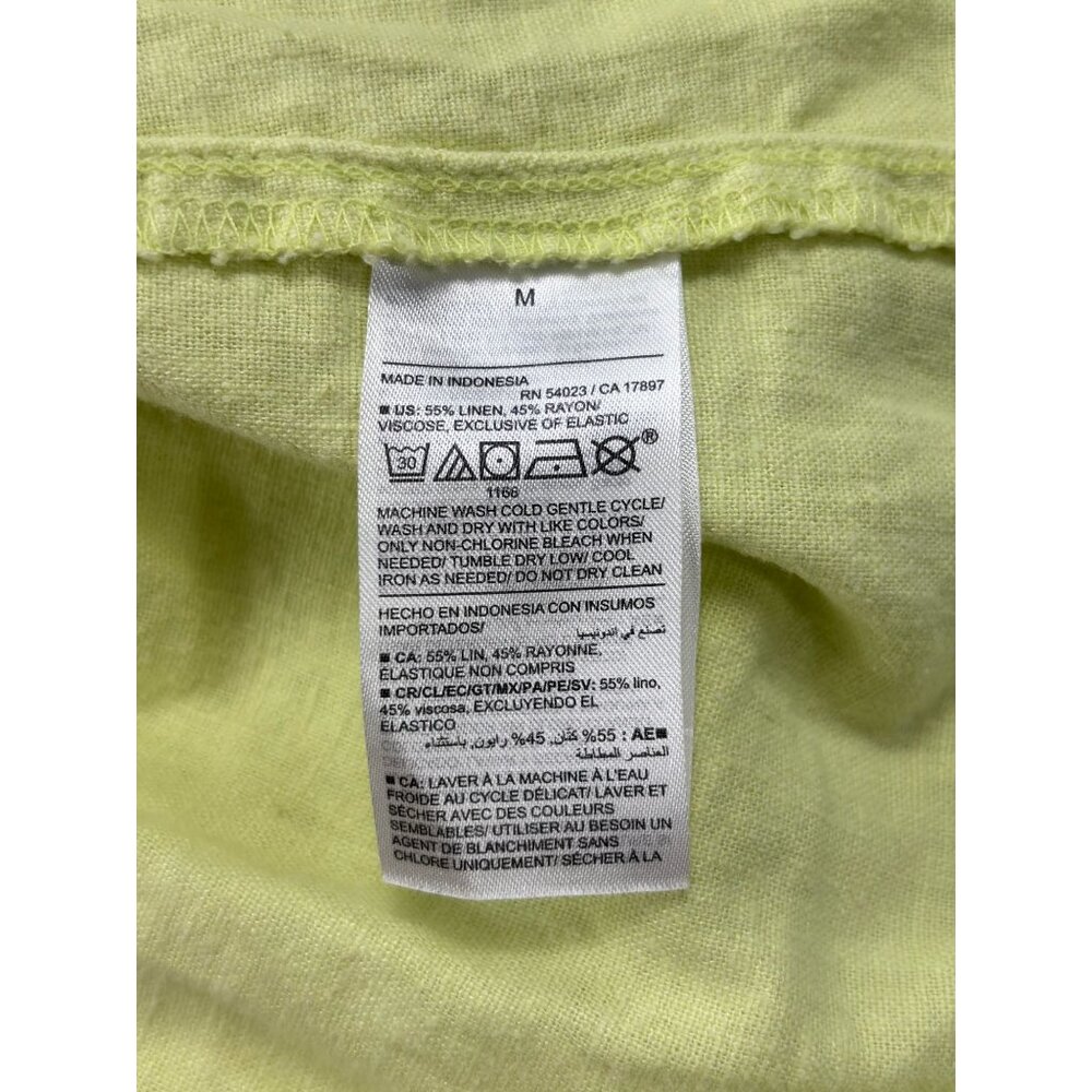 Old Navy Womens Yellow Linen Blend Sundress Sleeveless Smocked Back Size M - Picture 5 of 11